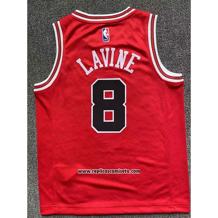 Camiseta De Rayas De Los Chicago Bulls De La NBA Para Niño Rojos